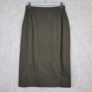 Vintage Alphorn Olive Green Wool Pencil Skirt Size Small
